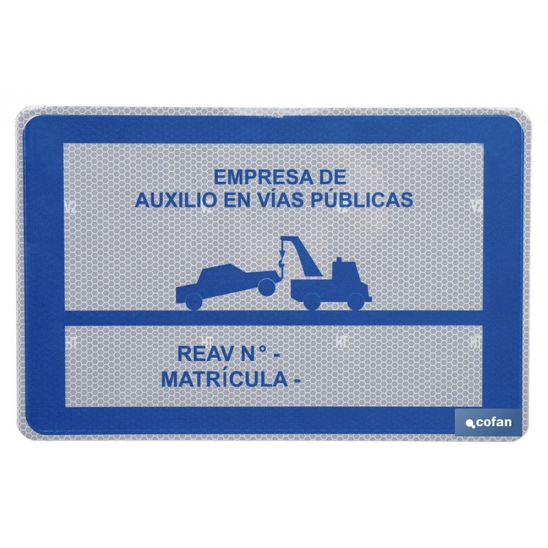 PLACA V-24 PARA GRÚA DE SERVICIO DE AUXILIOS EN CARRETERA