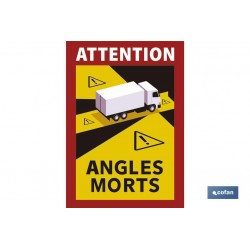 ETIQUETA ADHESIVA «ATTENTION ANGLES MORTS» CAMIONES VENTA UNITARIA