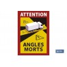 ETIQUETA ADHESIVA «ATTENTION ANGLES MORTS» CAMIONES VENTA UNITARIA