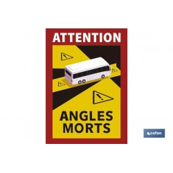 ETIQUETA ADHESIVA «ATTENTION ANGLES MORTS» CAMIONES VENTA UNITARIA