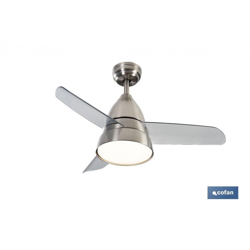 VENTILADOR DE TECHO DE ACERO CON LUZ LED 92 CM 55 W