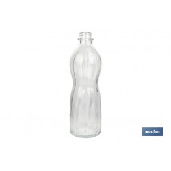 BOTELLA DE VIDRIO TRANSPARENTE TAPÓN ACERO INOXIDABLE 1 L VENTA UNITARIA