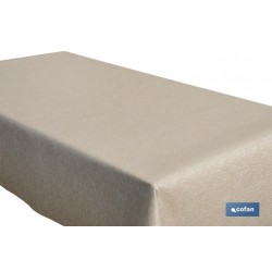 ROLLO DE MANTEL ANTIMANCHAS RESINADO TEXTURA BEIGE 60 % ALGODÓN, 40 % POLIÉSTER 1,40 X 20 M