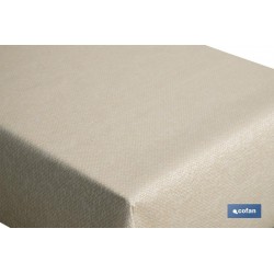 ROLLO DE MANTEL ANTIMANCHAS RESINADO TEXTURA BEIGE 60 % ALGODÓN, 40 % POLIÉSTER 1,40 X 20 M