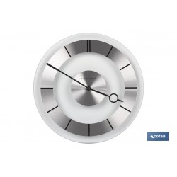 RELOJ DE PARED Ø31CM CRISTAL/ALUM MODELO LECCO