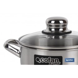 CACEROLA INOX INDUC.2.6L MODELO POLENTA T/ VIDRIO Ø200 MM