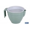 GRASERA COLADOR 500ml MODELO ALBAHACA VERDE AGUA 16.5X12X10cm venta unitaria