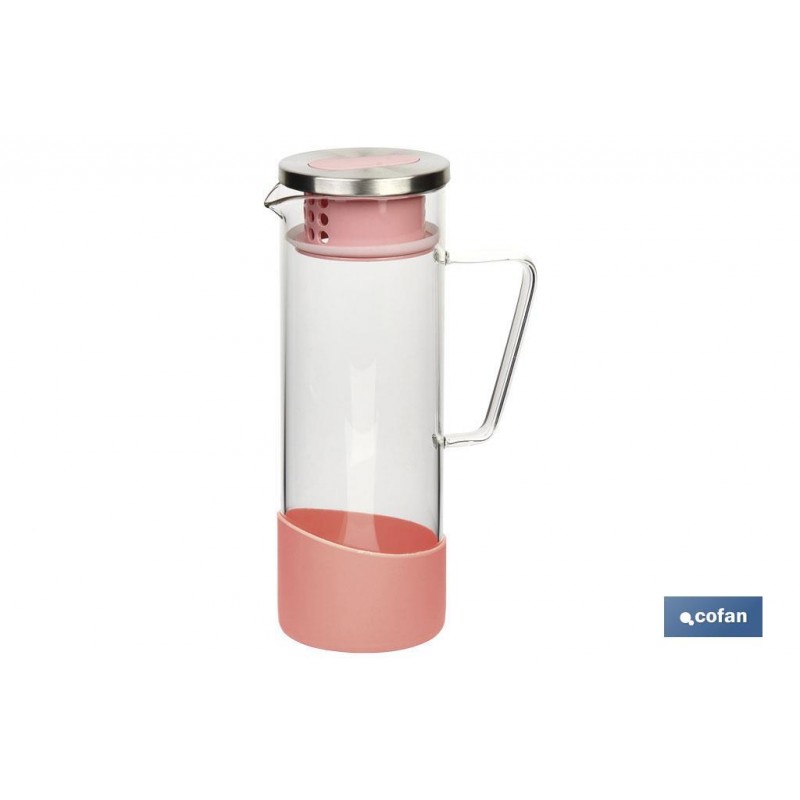 JARRA BOROSILICATO ROSA 1300 ml