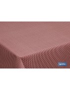 Rollo de mantel resinado con estampado de Cuadritos Vichy en rojo | Medidas: 1,40 x 20 m