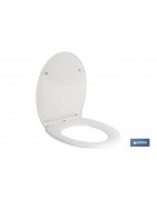 Tapa de WC | Con botón de liberación rápida | Forma oval | Material: polipropileno | Cierre lento y silencioso