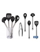 Set de 6 utensilios negros para cocina de la gama Neige