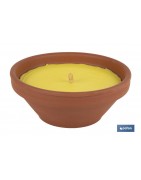 Velas aromáticas de citronela en recipiente de terracota | Duración: 20 horas