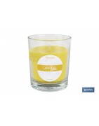 Velas aromáticas de citronela en vaso | Color: Amarillo | 28 horas de duración