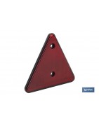 Catadióptrico triangular rojo con 2 agujeros para remolques | Medidas: 165 x 145 mm | Ideal para seguridad vial