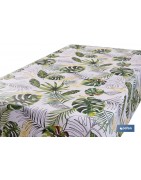 Rollo de hule con estampado de hojas amazónicas | Impermeable | Protección y estilo para la mesa