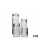 Set de 4 Frascos de Vidrio | Para Almacenamiento | Capacidad de 750 - 1150 - 1500 - 2100 ml