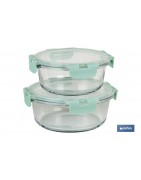 Set de 2 Fiambreras Redondas de Borosilicato | Modelo Aghata | Capacidad 620-950 ml