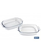 Set de 2 fuentes ovaladas Modelo Baritina | Fabricadas en vidrio borosilicato I Capacidad 2700 ml - 3800 ml